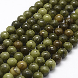 Honeyhandy Natural Chinese Jade Beads Strands, TaiWan Jade, Round, 8mm, Hole: 1.1mm, about 48pcs/strand, 15.4 inch