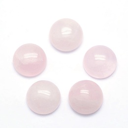 Honeyhandy Natural Rose Quartz Cabochons, Half Round, 12x5~6mm