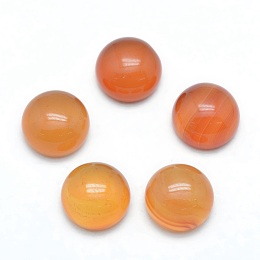 Honeyhandy Natural Carnelian Cabochons, Half Round, 10x4~5mm