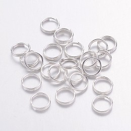 Honeyhandy Silver Color Plated Iron Split Rings, Double Loops Jump Rings, Cadmium Free & Lead Free, 7mm in diameter, 1.4mm thick, about 6.3mm inner diameter, about 600pcs/50g