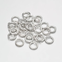 Honeyhandy Brass Open Jump Rings, Silver Color Plated, 20 Gauge, 5x0.8mm, Inner Diameter: 3.4mm, about 2125pcs/100g