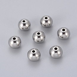 Honeyhandy 201 Stainless Steel Beads, Round, 10mm, Hole: 1.5mm