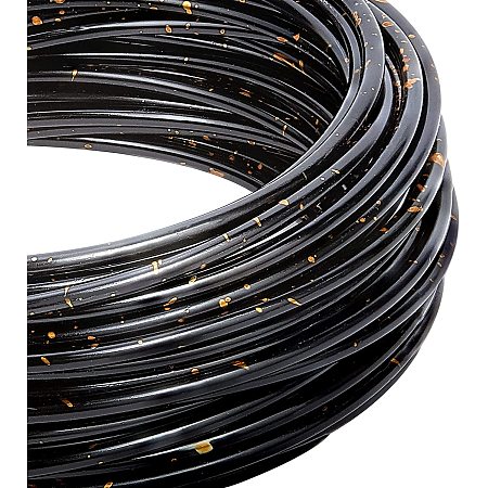 BENECREAT 34 Feet Multicolor Jewelry Craft Aluminum Wire 9 Gauge Black Bendable Metal Wire for Jewelry Beading Craft Project, Black and Gold