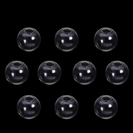 ARRICRAFT 1000pcs 10mm Mini Clear Glass Globe Bottle Wish Glass Ball Bottles for DIY Pendant Charms Stud Earring Making (Hole: 3.5mm)