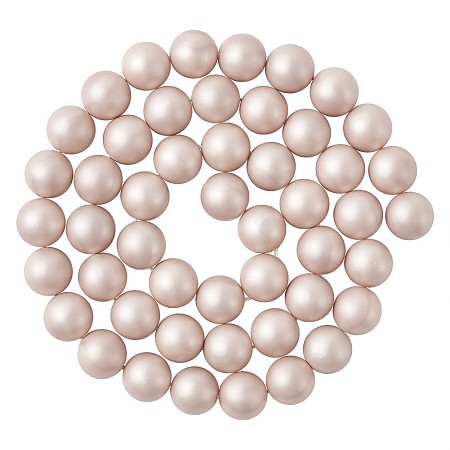 Shell Pearl Beads, Frosted, Round, Antique White, 8mm, Hole: 1mm, about 52pcs/strands, 15.7 inch
