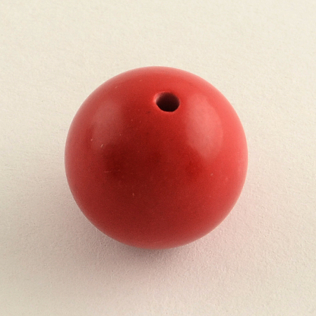 Honeyhandy Round Cinnabar Beads, FireBrick, 8mm, Hole: 1.5mm