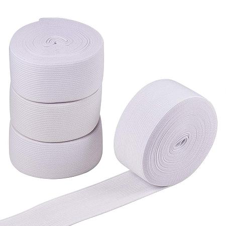BENECREAT 20 Yards 1.5-Inch Wide Elastic Band White Heavy Stretch High Elasticity Knit for Sewing(5 Yards/Roll)