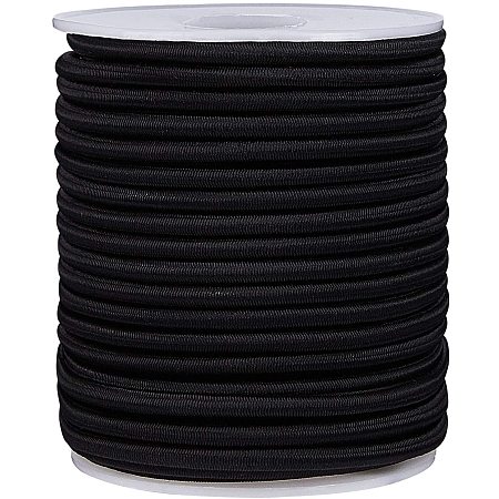 BENECREAT 4mm Black Elastic Cord 20m/21 Yard Stretch Thread Beading Cord Fabric Crafting String Rope for DIY Crafts Bracelets Necklaces