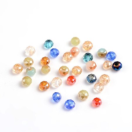 NBEADS 1 Bag 3mm Mixed Color Transparent Crystal Glass Beads for Jewelry Making Beads about 200pcs/bag
