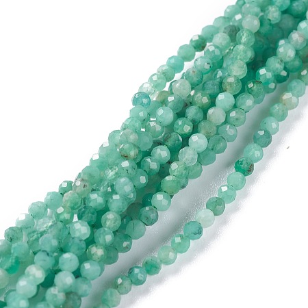 Honeyhandy Natural Emerald Quartz Beads Strands, Round, Faceted, 2mm, Hole: 0.5mm, about 173pcs/strand, 15.55~15.75inch(39.5~40cm)