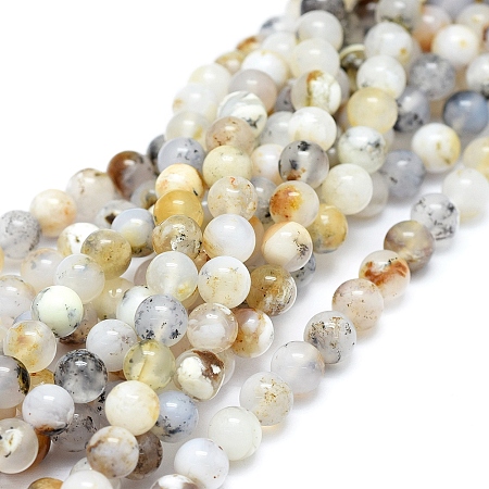 ARRICRAFT Natural Australia Marine Chalcedony Beads Strands, Grade AB, Round, 6mm, Hole: 1mm, about 67pcs/strand, 15.75 inches(40cm)