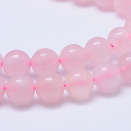 Honeyhandy Natural Madagascar Rose Quartz Beads Strads, Grade A, Round, 6mm, Hole: 0.8mm, about 60~63pcs/strand, 15~16 inch
