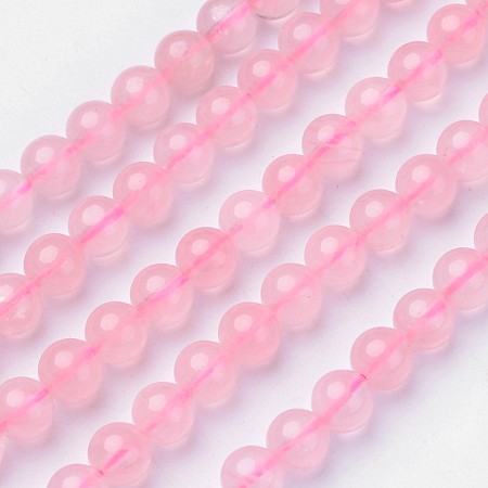 Honeyhandy Natural Rose Quartz Beads Strands, Grade AA, Round, 6mm, Hole: 1mm, about 63pcs/strand, 15.6 inch