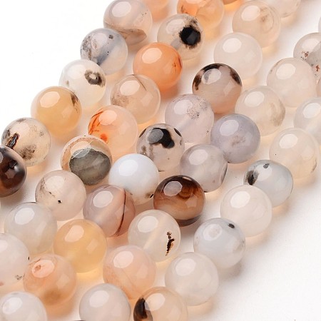 Honeyhandy Natural Agate Beads Strands, Round, Dyed & Heated, 10mm, Hole: 1mm, about 38pcs/strand, 15 inch