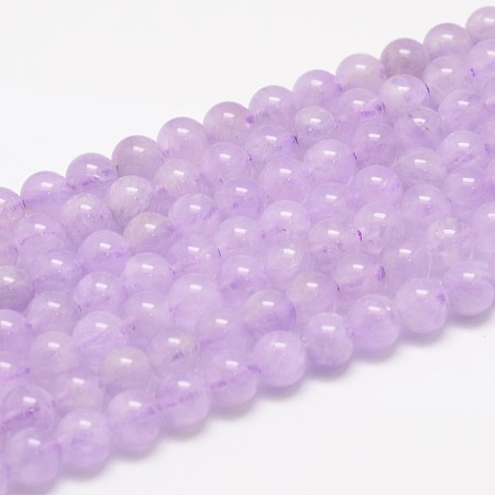 Honeyhandy Natural Amethyst Beads Strands, Round, Violet, 7mm, Hole: 1mm, about 57pcs/strand 15.7 inch(40cm)