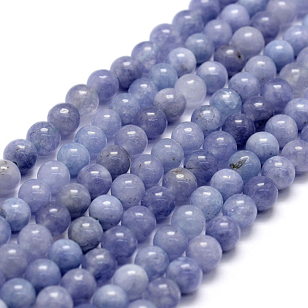 ARRICRAFT Natural White Jade Imitation Aquamarine Beads Strands, Round, Dyed, 6mm, Hole: 1mm; about 64pcs/strand, 15.1 inches