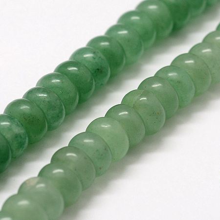 Honeyhandy Natural Green Aventurine Bead Strands, Rondelle, 8x5mm, Hole: 1mm, about 73pcs/strand, 15.3 inch(39cm)