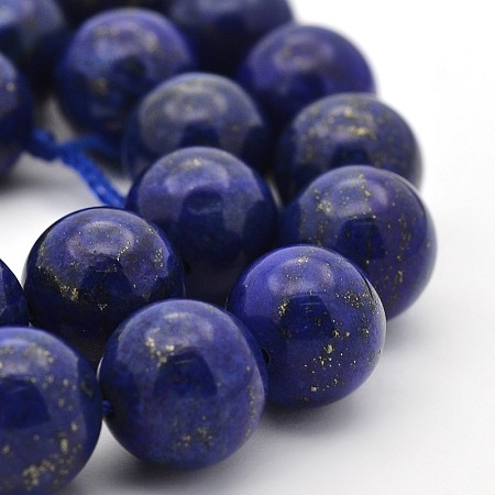 Honeyhandy Dyed Natural Lapis Lazuli Round Beads Strands, 10mm, Hole: 1mm, about 39pcs/strand, 15.7 inch