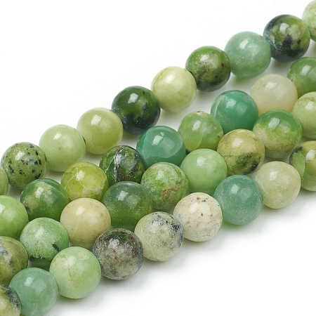 Honeyhandy Natural Serpentine Beads Strands, Round, 6mm, Hole: 1mm, about 63pcs/Strand, 14.96 inch(38cm)