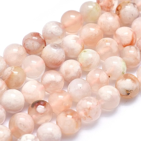 Honeyhandy Natural Cherry Blossom Agate Beads Strands, Round, 6mm, Hole: 0.6mm, about 68pcs/strand, 15.7 inch(40cm)