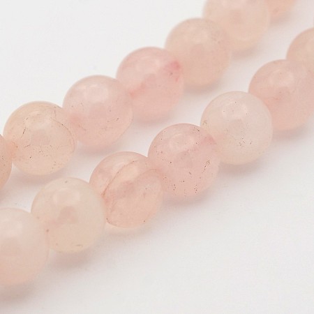 Honeyhandy Natural Rose Quartz Round Beads Strands, 6mm, Hole: 1mm, about 68pcs/strand, 15.7 inch