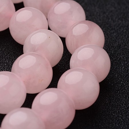 Honeyhandy Round Natural Rose Quartz Bead Strands, 10mm, hole: 1mm, about 38~39pcs/strand, 15 inch