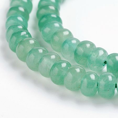 Honeyhandy Natural Aventurine Beads Strands, Rondelle, 6~6.5x4~4.5mm, Hole: 1mm, about 97pcs/strand, 15.3 inch(39cm)
