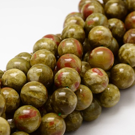 Honeyhandy Round Natural Dragon Blood Jasper Beads Strands, 8mm, Hole: 1mm, about 48pcs/strand, 15.75 inch