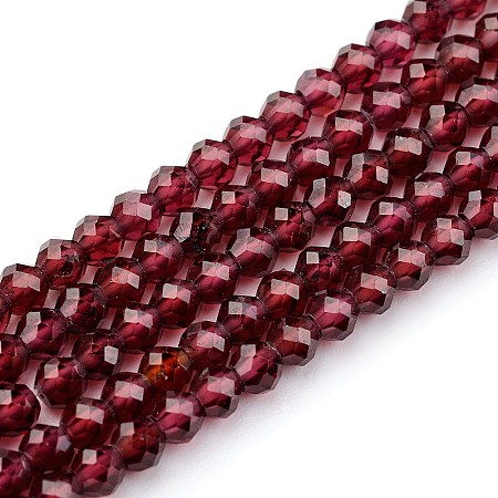 Honeyhandy Natural Garnet Beads Strands, Round, 2.5~3mm, Hole: 0.8mm, about 161pcs/strand, 15.9 inch