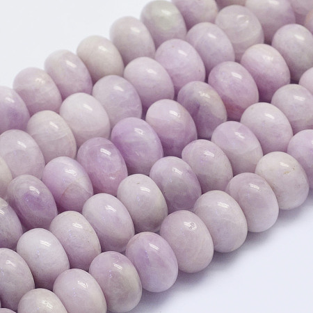 Natural Kunzite Beads Strands, Spodumene Beads, Rondelle, Grade A, 12~13x8~8.5mm, Hole: 1mm, about 49pcs/strand, 15.7 inch(40cm)