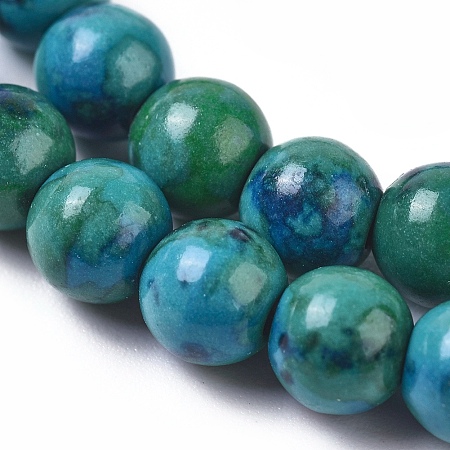 Honeyhandy Synthetic Chrysocolla Beads Strands, Dyed, Round, 8mm, Hole: 1mm,14.76'(37.5 cm), about: 49 pcs/Strand