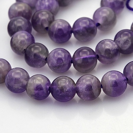 Honeyhandy Natural Amethyst Round Beads Strands, Medium Purple, 8mm, Hole: 1mm, about 50pcs/strand, 15.7 inch