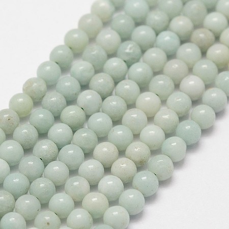 Honeyhandy Natural Amazonite Beads Strands, Round, 3mm, Hole: 0.5mm, about 125pcs/strand