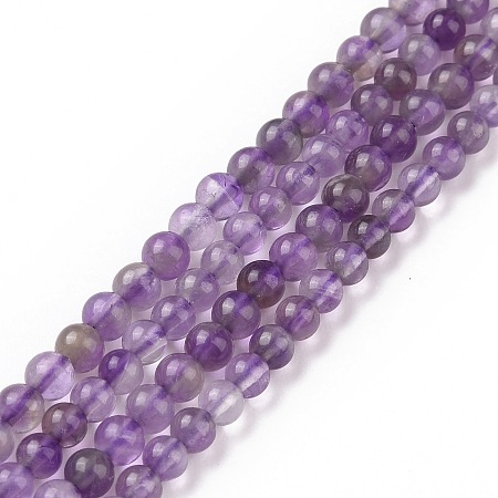 Honeyhandy Natural Amethyst Beads Strands, Grade AB, Round, 3mm, Hole: 0.5mm, 125pcs/strand, 15.7 inch
