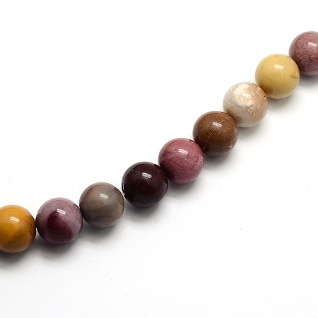 Honeyhandy Natural Mookaite Round Beads Strands, 10mm, Hole: 1mm, about 39pcs/strand, 15 inch