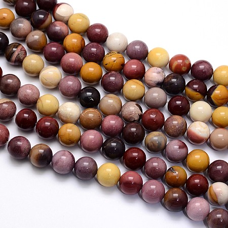 Honeyhandy Natural Mookaite Round Beads Strands, 8mm, Hole: 1mm, about 45pcs/strand, 15 inch