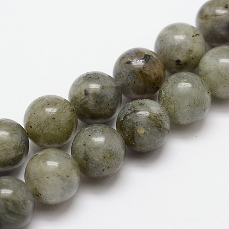 Honeyhandy Natural Labradorite Bead Strands, Round, 4mm, Hole: 1mm, about 95pcs/strand, 15.4 inch