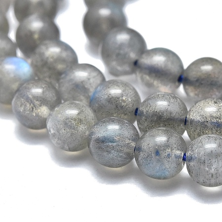 Honeyhandy Natural Labradorite Beads Strands, Round, 3.5~4mm, Hole: 0.6mm, about 97pcs/Strand, 15.35 inch(39cm)