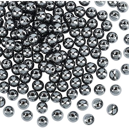 OLYCRAFT 420pcs 6mm Natural Hematite Beads Gemstone Black Round Bead Strand Non-magnetic Hematite Bead for Necklaces Bracelets Jewelry Making DIY Crafts