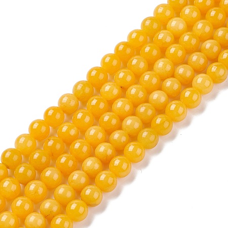Honeyhandy Natural Jade Round Bead Strands, 6mm, Hole: 1mm, about 68pcs/strand, 15.7 inch