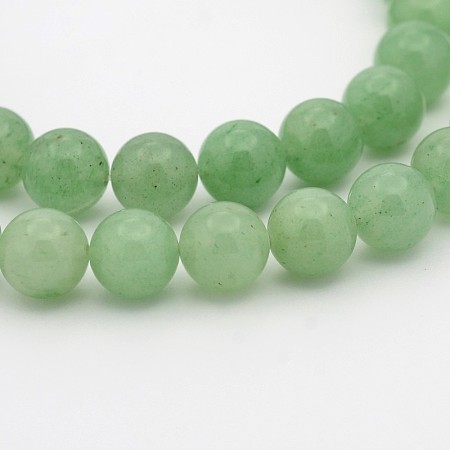 Honeyhandy Natural Green Aventurine Round Bead Strands, 4mm, Hole: 0.8mm, about 98pcs/strand, 15.7 inch