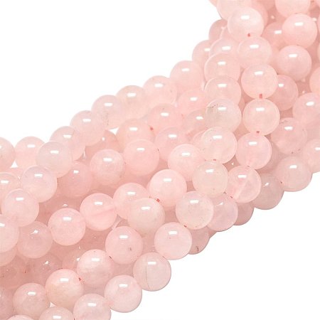NBEADS 10 Strands 8mm Natural Rose Quartz Gemstone Beads Round Loose Beads for Bracelet Necklace Jewelry Making, 1 Strand 46pcs