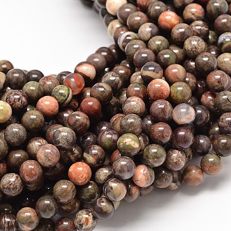 Honeyhandy Natural Rainforest Agate Round Bead Strands, 8mm, Hole: 1mm, about 48pcs/strand, 15.7 inch