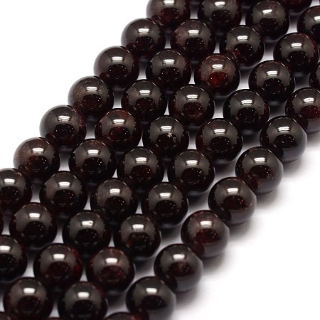 Honeyhandy Natural Garnet Bead Strands, Round, 10mm, Hole: 1mm, about 41pcs/strand, 15.7 inch