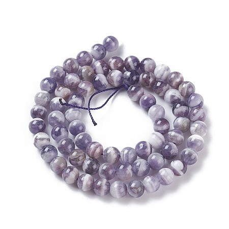 Honeyhandy Natural Amethyst Beads Strands, Round, 6mm, Hole: 1mm, about 64~67pcs/strand, 15.3 inch~15.75 inch(39~40cm)