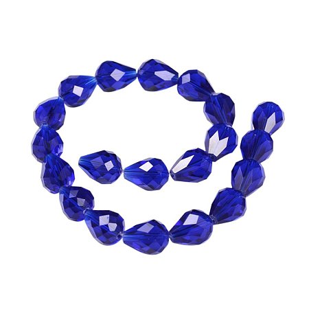 ARRICRAFT 1 Strand (About 20pcs) RoyalBlue Faceted Teardrops Grade AAA Imitation Austrian Crystal Glass Bead Strands for Jewelry Making Findings, 10x8mm