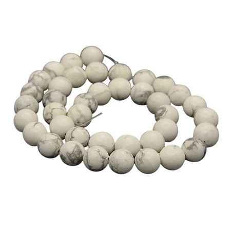 PandaHall Elite 48 Pcs 8mm Gorgeous Synthetic Howlite Magnsite Gemstone Round Loose Beads For Jewelry Making 15.75