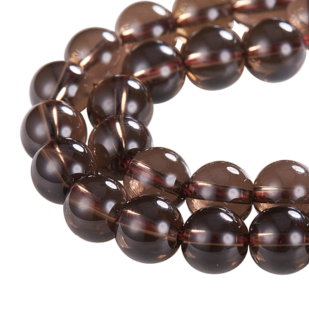 PandaHall Elite Diameter 8mm Brown Undyed Synthetical Round Smoky Quartz Natural Beads Strands Gemstone Beads For Jewelry Making 8