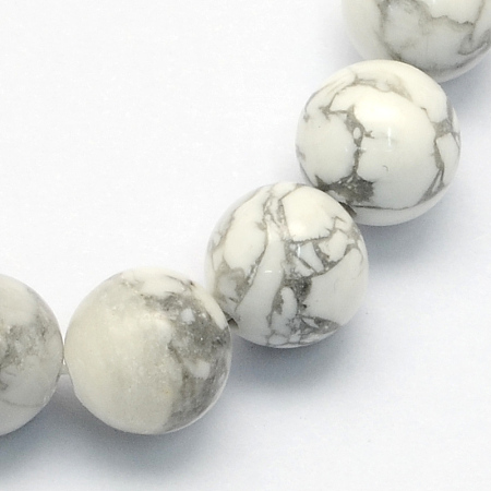 Honeyhandy Natural Howlite Round Beads Strands, 4.5mm, Hole: 1mm, about 96pcs/strand, 15.5 inch