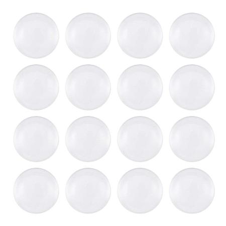 NBEADS 50 Pcs Transparent Glass Cabochons, Half Round/Dome, Clear, 34.5~35x7.5mm